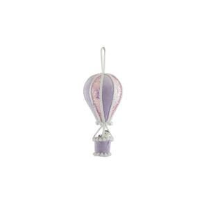 Medium Hot Air Balloon with Santa - Hanging Decoration - Pink / Lilac -  12cm