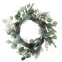 Snowy Mixed Foliage Cone and Berry Vine Wreath - 45cm 
