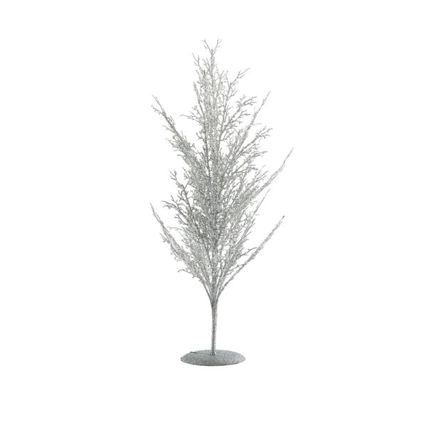 Glitter and Beaded Tree - Silver - 55cm 