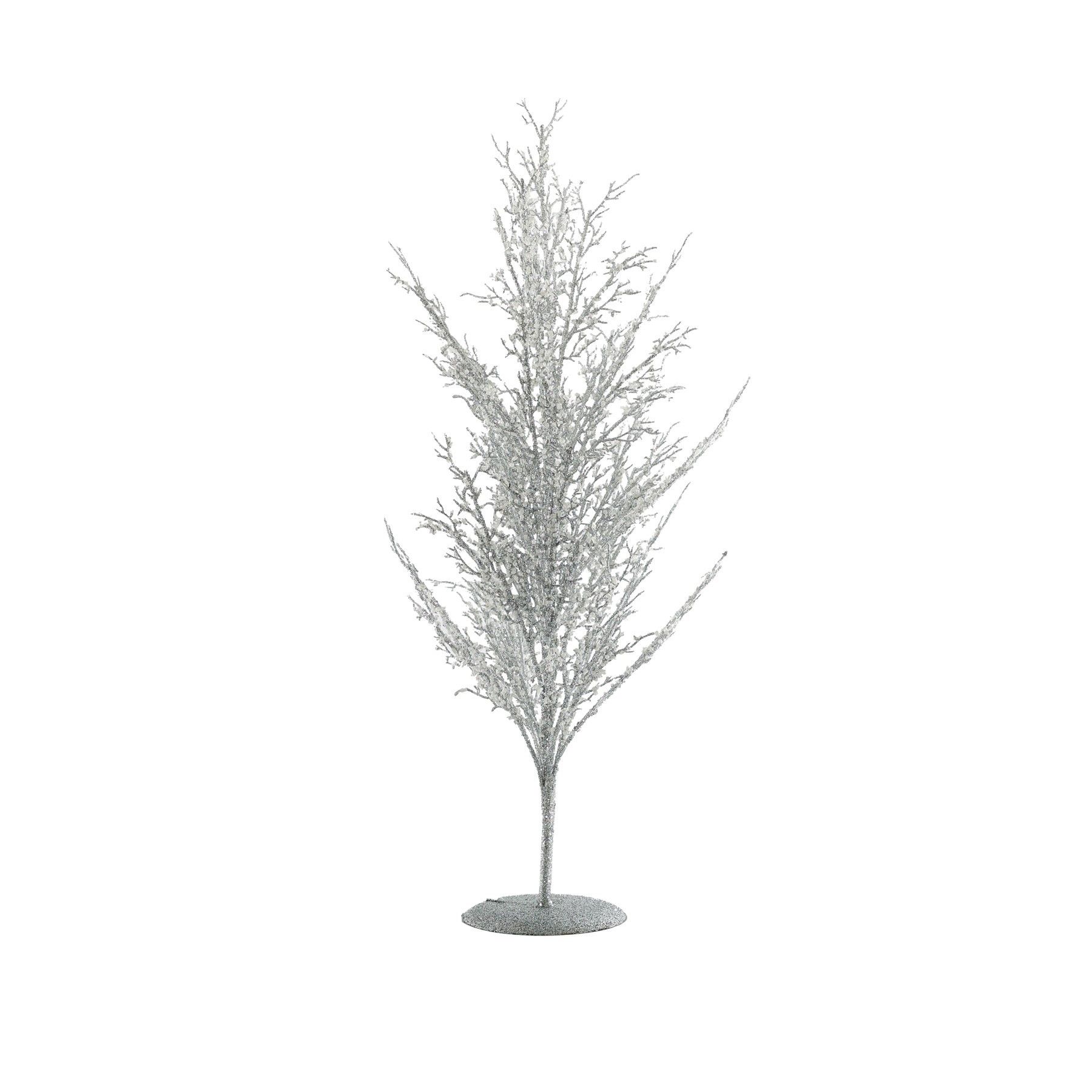 Glitter and Beaded Tree - Silver - 55cm 