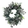 Poinsettia & Bauble Wreath - Silver - 60cm