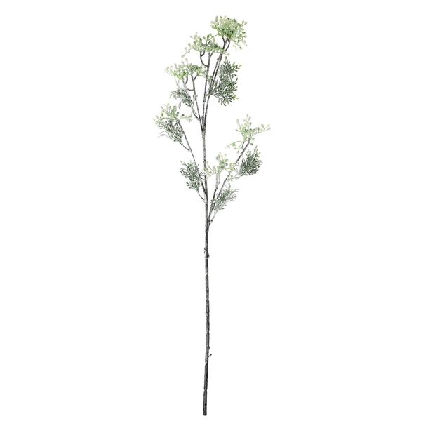 Berry Spray with Mini Leaves - White/Green - 80cm