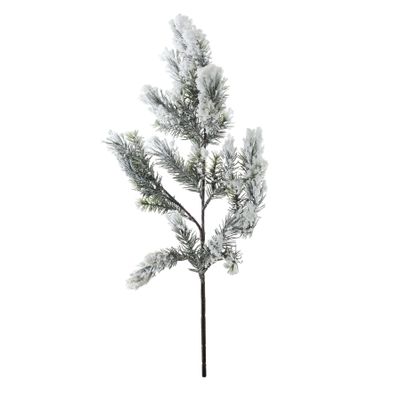 Heavy Snow Pine Spray - White/Green - 57cm