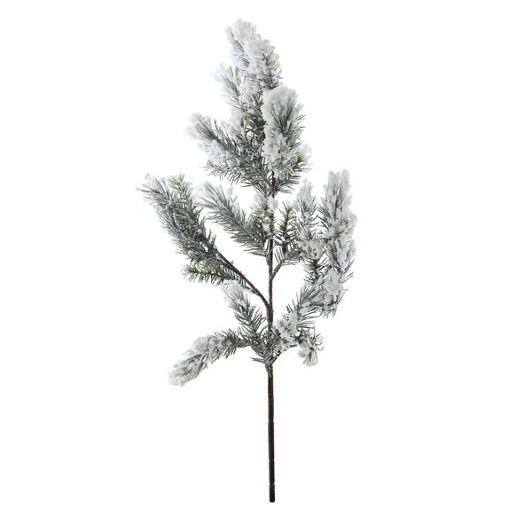 Heavy Snow Pine Spray - White/Green - 57cm