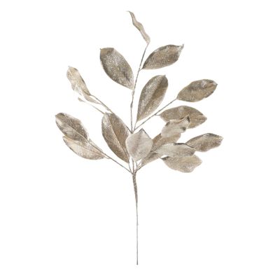 Sparkle Magnolia Leaf Spray - Champagne - 60cm