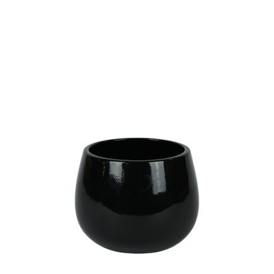 Hortus London Ceramic Pot - Glossy Black - Dia13 x H12cm