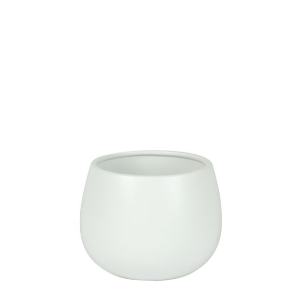 Hortus London Ceramic Pot - Matt White - Dia13 x H12cm