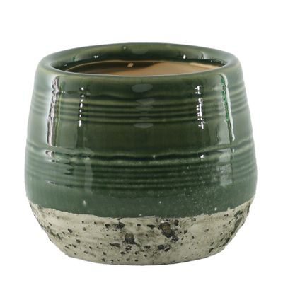 Hortus Sydney Reactive Glaze Pot - Green - Dia27 xH22.5cm