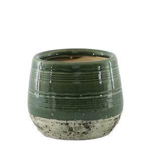 Hortus Sydney Reactive Glaze Pot - Green - Dia16 x H12cm