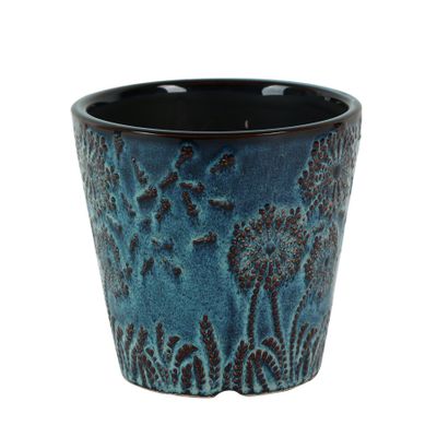Hortus Cairns Stamped Pot - Ice Blue - Dia19.5 x H17.5cm