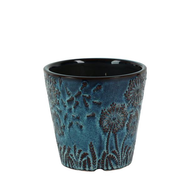 Hortus Cairns Stamped Pot - Ice Blue - Dia15 x H12cm