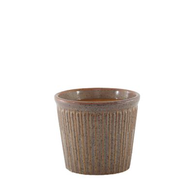Hortus Hamilton Linea Pot - Brown - Dia11.5 x H9cm