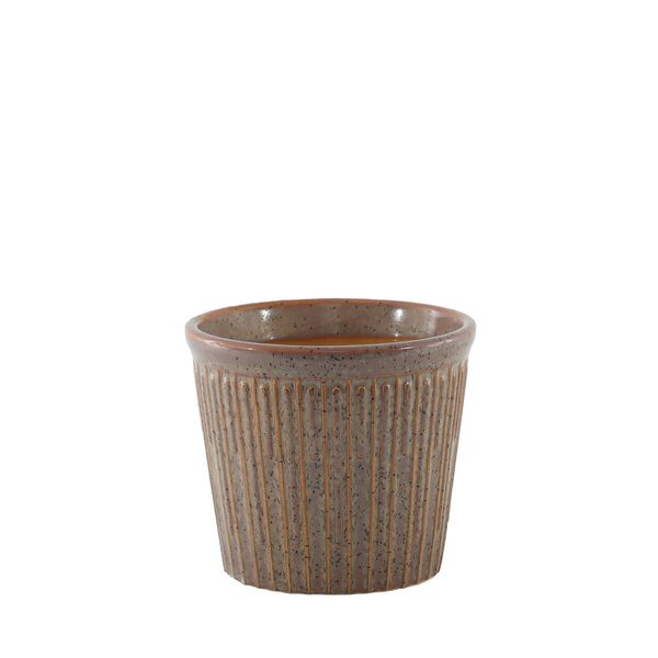 Hortus Hamilton Linea Pot - Brown - Dia11.5 x H9cm