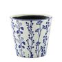 Hortus Perth Floral Pot - White/Blue - Dia24 x H 22.5cm 