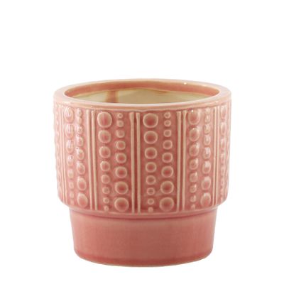 Hortus Warwick Dimple Pot - Pink - Dia19.5 x H17.5cm
