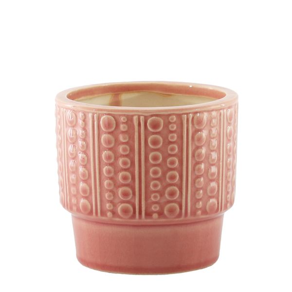 Hortus Warwick Dimple Pot - Pink - Dia19.5 x H17.5cm