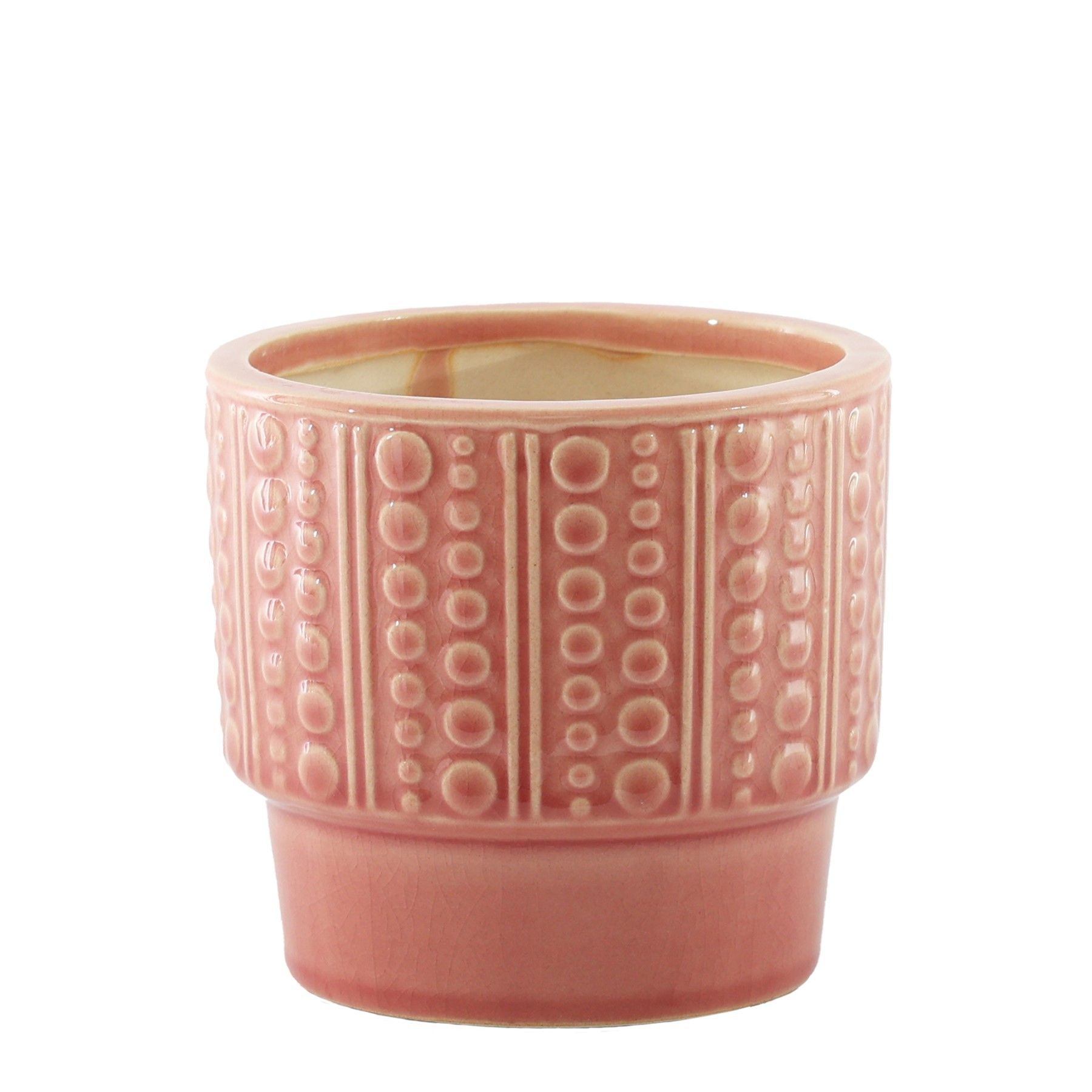 Hortus Warwick Dimple Pot - Pink - Dia19.5 x H17.5cm