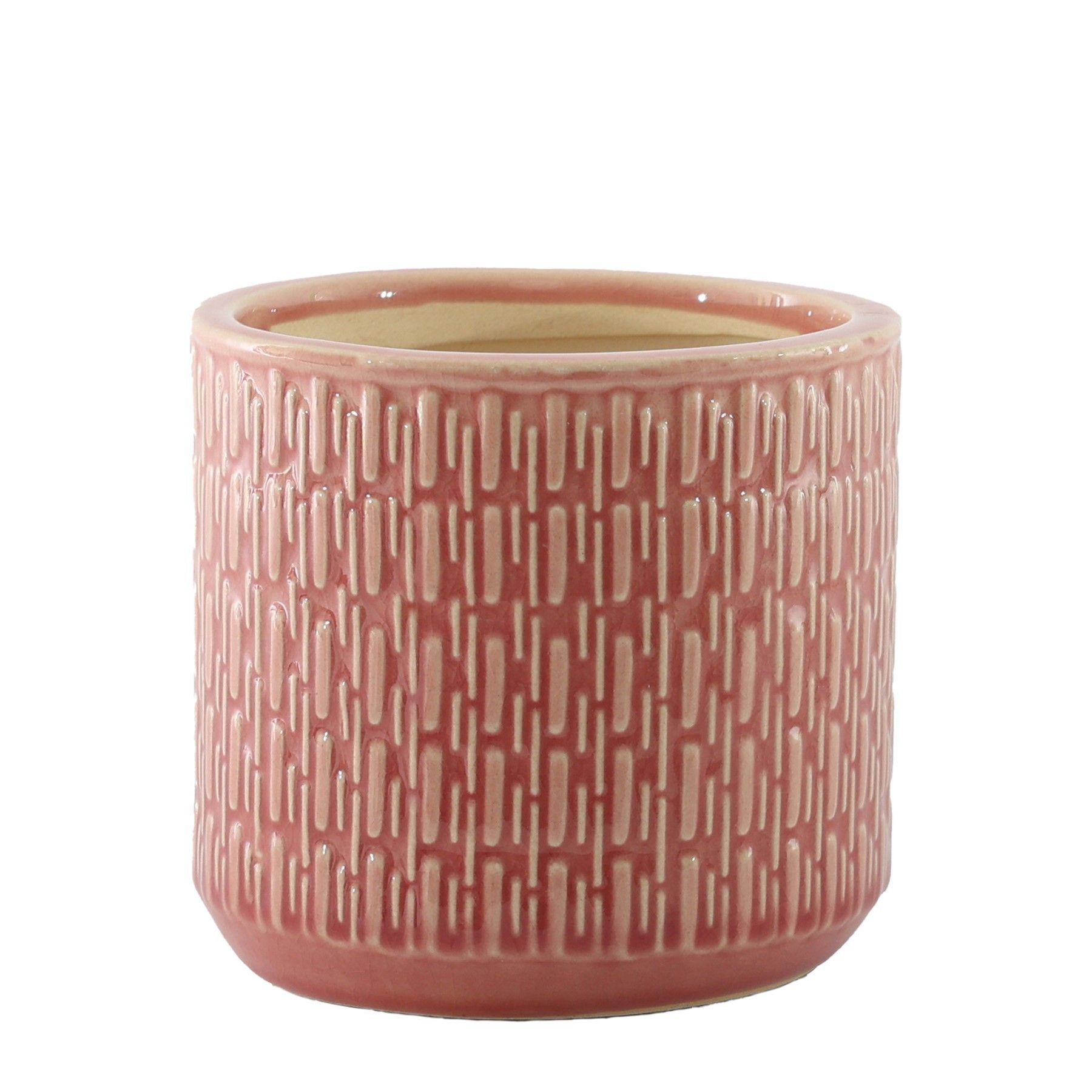 Hortus Gosford Pattern Pot  - Pink - Dia24 x H22.5cm