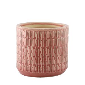 Hortus Gosford Pattern Pot  - Pink - Dia19.5 x H17.5cm