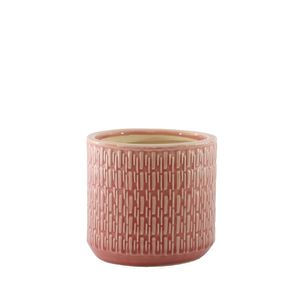 Hortus Gosford Pattern Pot  - Pink - Dia13 x H12cm