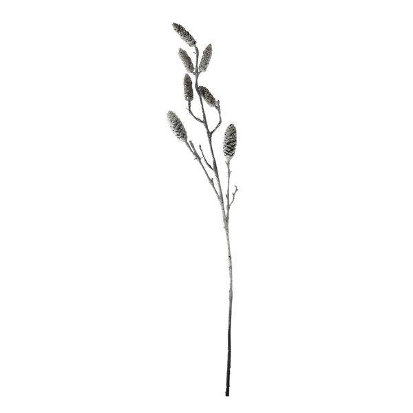 Frosted Pine Cone Branch - Brown / White - 100cm