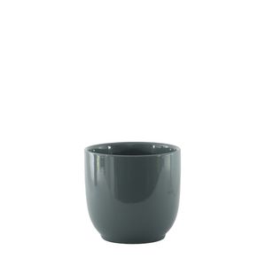 Hortus Cairo Ceramic Pot - Glossy Grey - Dia13 x H12cm