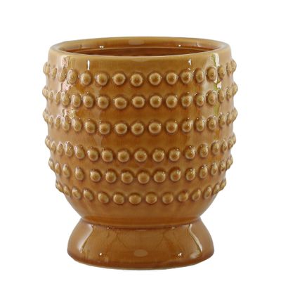Hortus Hobart Footed Pot -Yellow - Dia25 x H30cm