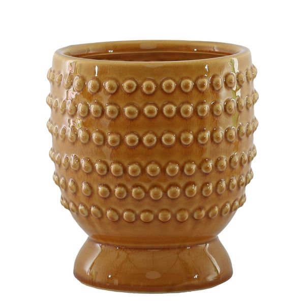 Hortus Hobart Footed Pot -Yellow - Dia25 x H30cm