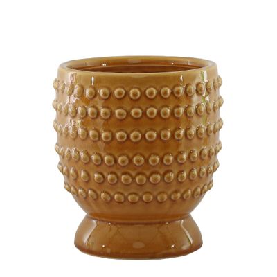 Hortus Hobart Footed Pot -Yellow - Dia21 x H26cm