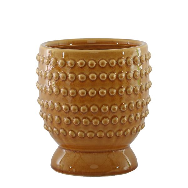 Hortus Hobart Footed Pot -Yellow - Dia21 x H26cm