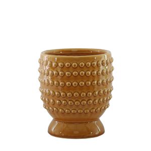 Hortus Hobart Footed Pot -Yellow - Dia16.5 x H20.5cm