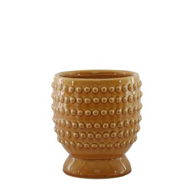 Hortus Hobart Footed Pot -Yellow - Dia13.5 x H17cm