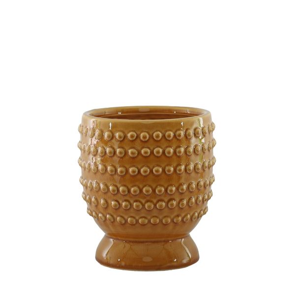 Hortus Hobart Footed Pot -Yellow - Dia13.5 x H17cm