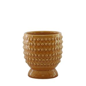 Hortus Hobart Footed Pot -Yellow - Dia13.5 x H17cm