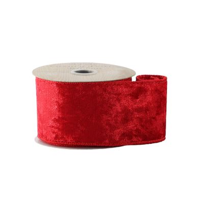Red Velvet Ribbon - Wired Edge 63mm x 10yds