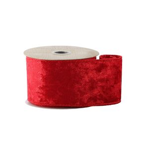 Red Velvet Ribbon - Wired Edge 63mm x 10yds