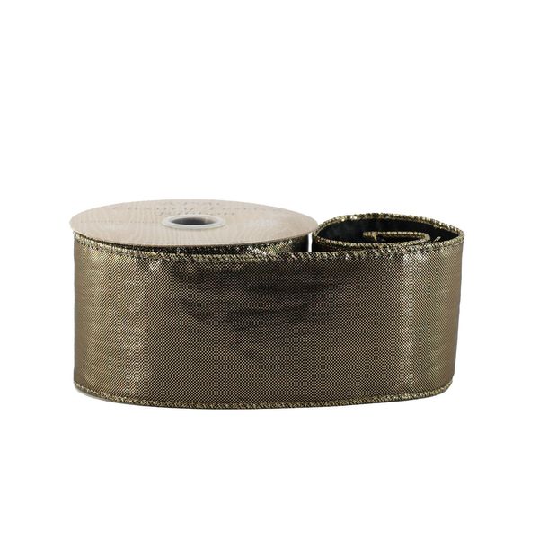 Dk Gold Metallic Ribbon - Wired Edge - 63mm x 10yds