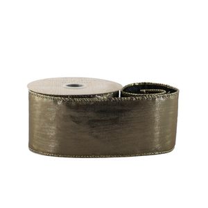 Dk Gold Metallic Ribbon - Wired Edge - 63mm x 10yds