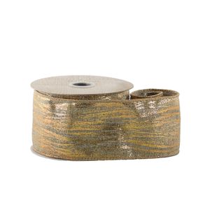 Gold / Metallic Texture Ribbon - Wired Edge - 63mm x 10yds 