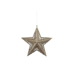 Glitter Star Hanging Decoration - Gold - 20cm
