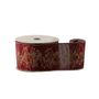 Red Ribbon with Gold Holly  - Wired Edge - 63mm x 10y
