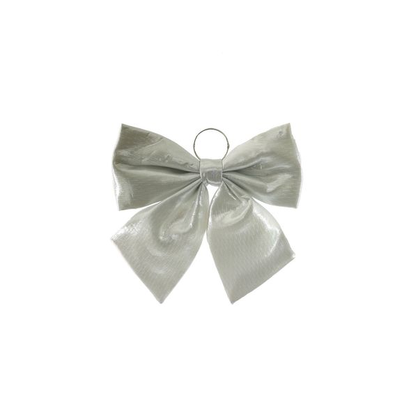 Silver Satin Bow - Dia 34cm