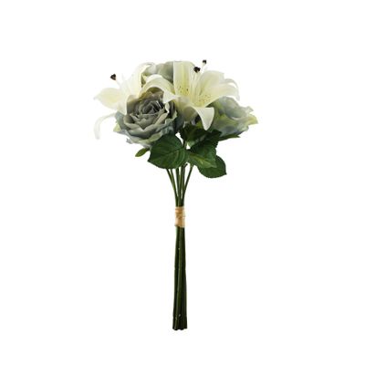 Essential Lily Mix Bouquet - Vintage Blue/Cream