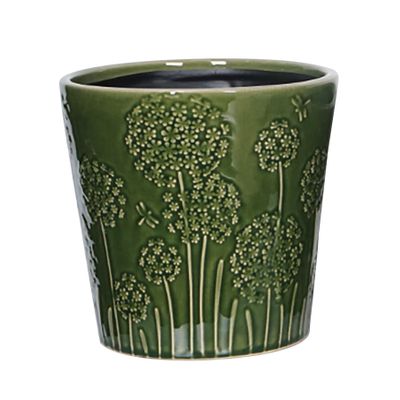 Hortus Lithgow Seed Head Pot - Green - Dia19.5 x H17.5cm