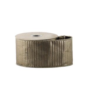 Dk Gold Shiny Ribbed Ribbon - Wired Edge - 63mm x 10yds