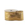 Gold Metallic Crackle Ribbon - Wired Edge - 63mm x 10yds