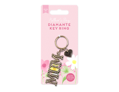 Mum Diamante Keyring