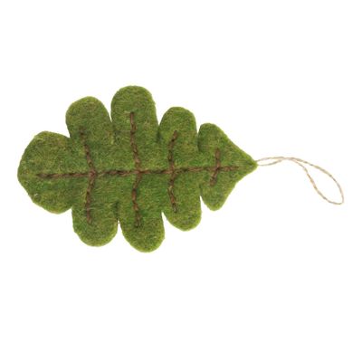 Leaf Hanging Decoration - Green - H14cm