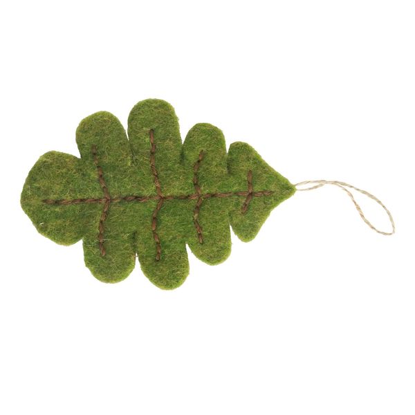 Leaf Hanging Decoration - Green - H14cm