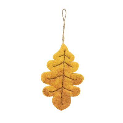 Leaf Hanging Decoration - Yellow/Brown - H14cm